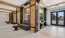 seating and doors to the outside 